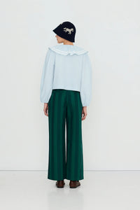 The Tiny Big Sister Puff Sleeves Pretty Blue Blouse