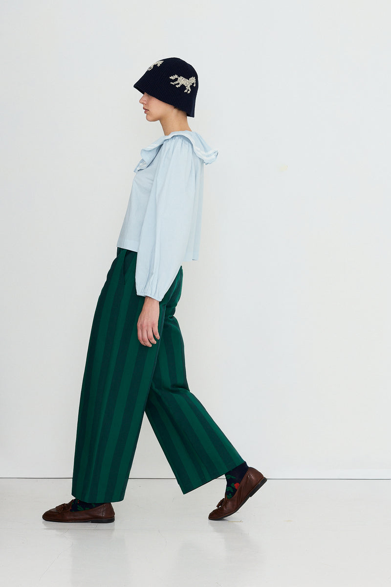 The Tiny Big Sister Puff Sleeves Pretty Blue Blouse