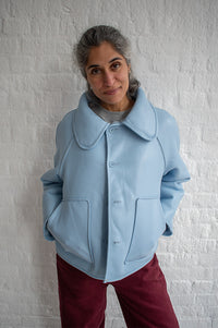 The Tiny Big Sister Denim Blue Faux Fur Reversible Jacket - The Mercantile London