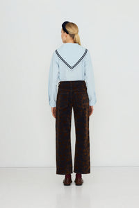 The Tiny Big Sister Scarf Neck Pretty Blue Blouse