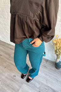 Stan Ray Blue & Teal Hickory Big Job Painter Trousers - The Mercantile London