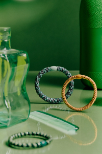 KKNEKKI Teal Steel Grey Glitter Hair Tie - The Mercantile London