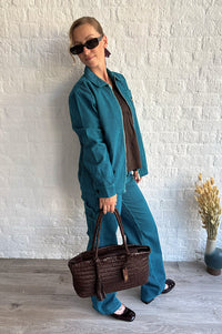 Stan Ray Blue & Teal Hickory Big Job Painter Trousers - The Mercantile London