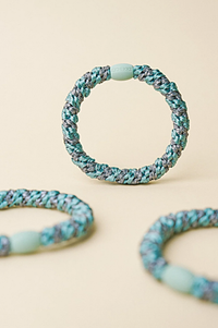KKNEKKI Teal Steel Grey Glitter Hair Tie - The Mercantile London