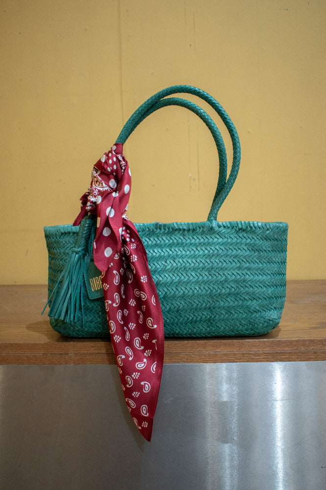 Biba Perkins Teal Braided Leather Shoulder Bag - The Mercantile London