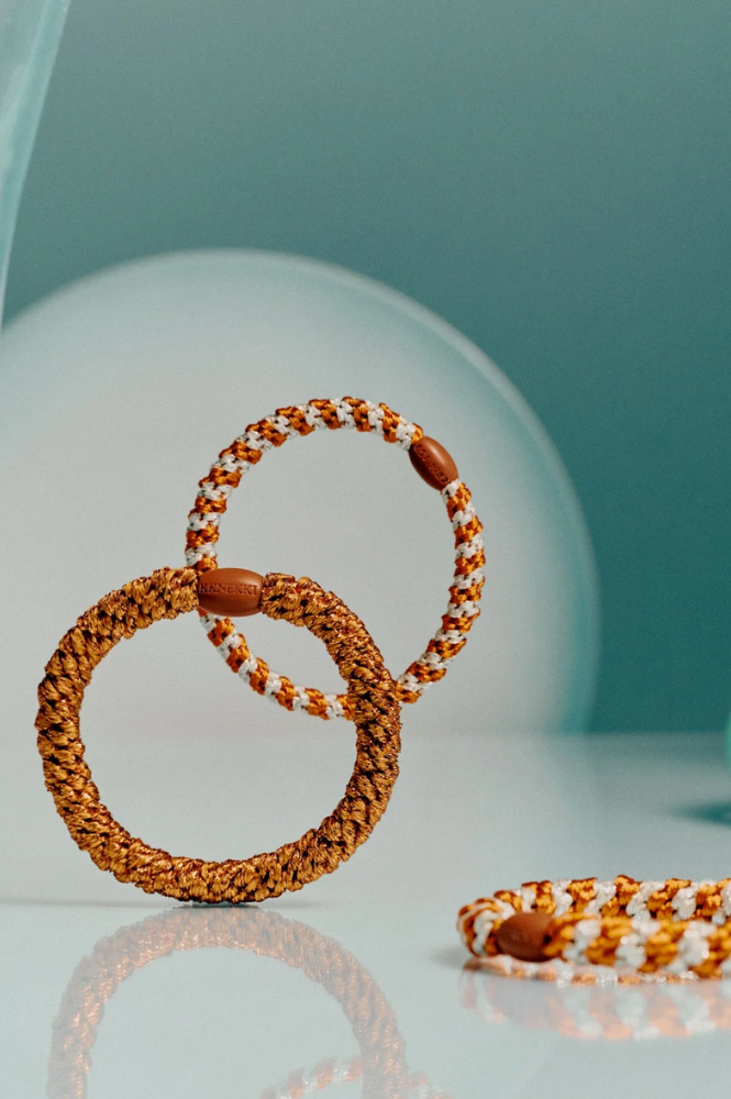 KKNEKKI Burned Terracotta Glitter Hair Tie - The Mercantile London