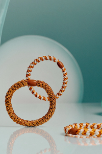 KKNEKKI Burned Terracotta Glitter Hair Tie - The Mercantile London