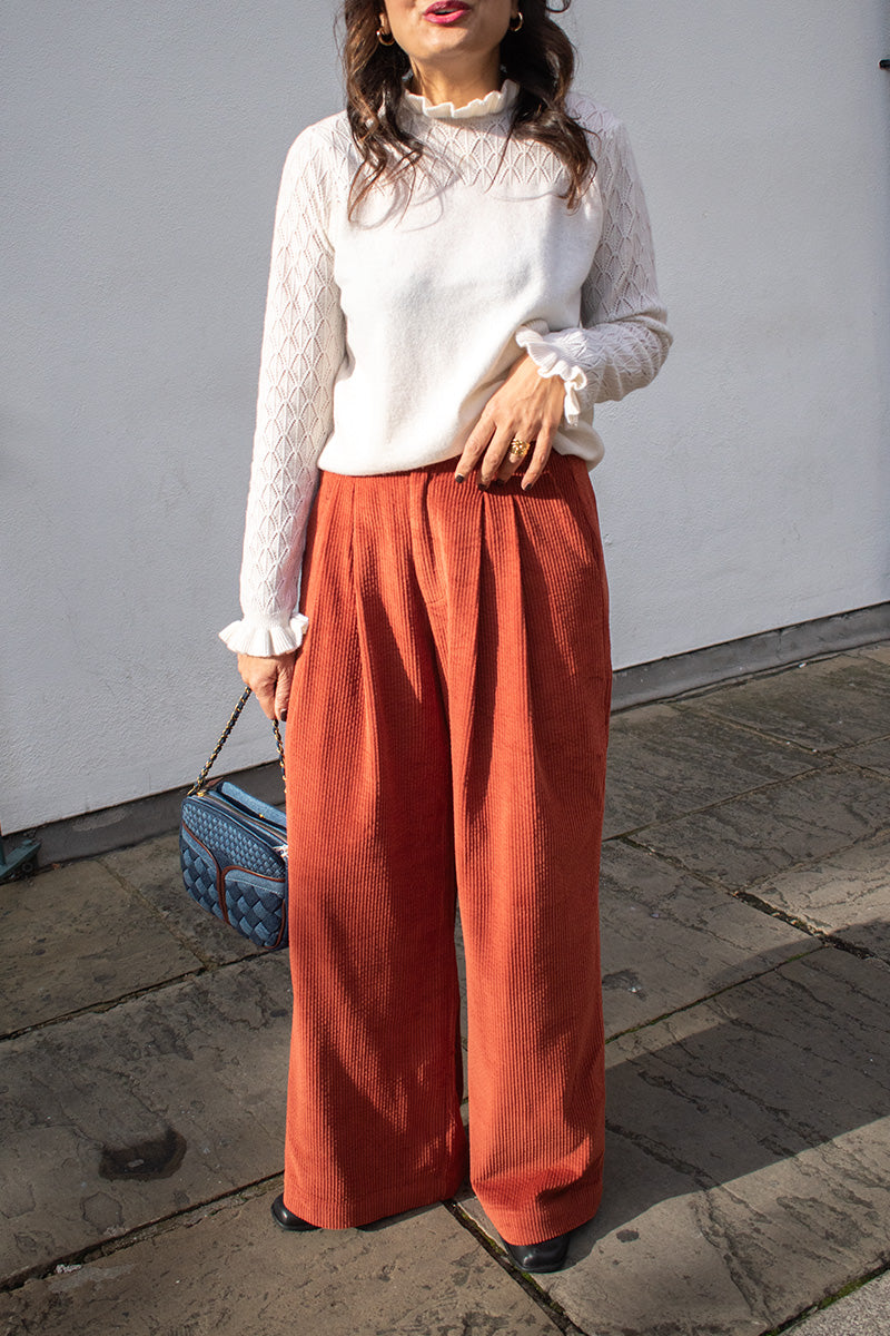 Garance Voltaire Terracotta Corduroy Trousers - The Mercantile London