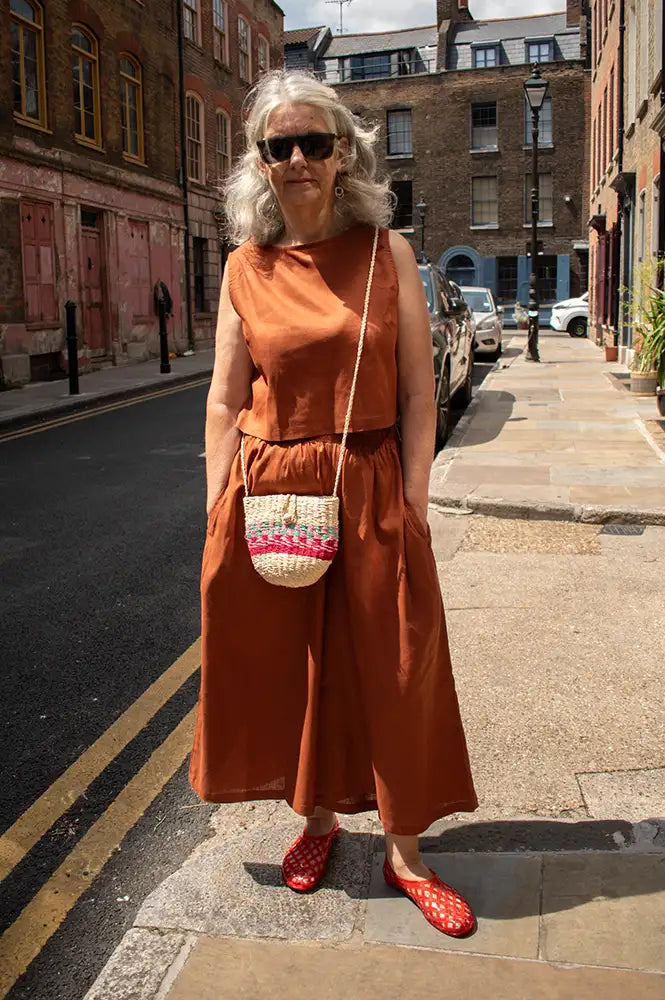 Artisans Of Humanity Rust Linen Tank Top