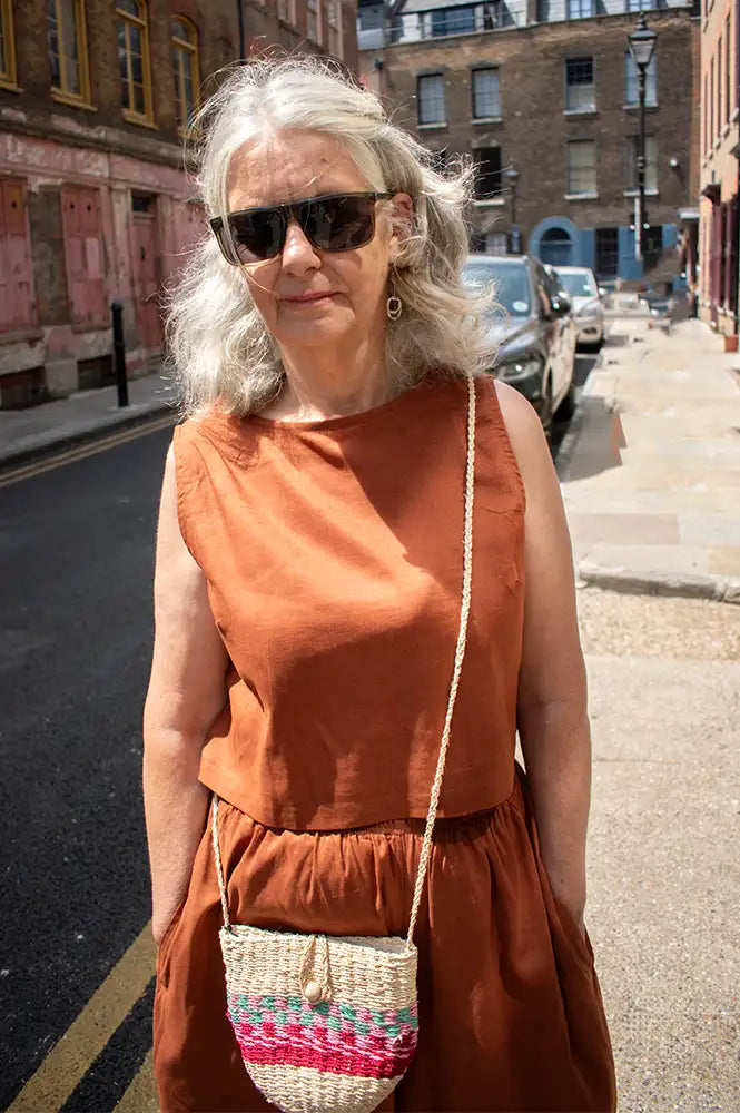 Artisans Of Humanity Rust Linen Tank Top