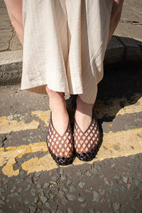 Cocci Tess Anthracite Woven Jelly Flats - The Mercantile London