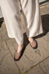 Cocci Tess Anthracite Woven Jelly Flats - The Mercantile London