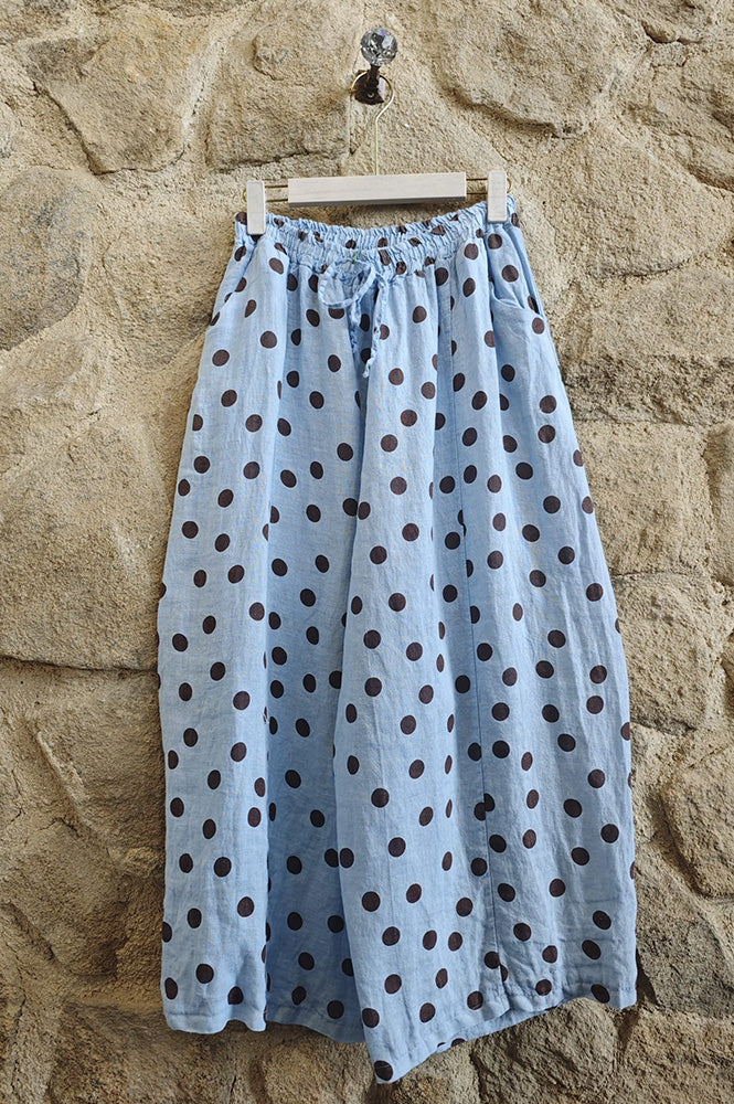 Linen & More Sky Blue Polka Dot Pants