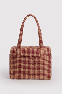 Baggu Tan Houndstooth Small Cloud Carry-On Bag