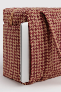 Baggu Tan Houndstooth Small Cloud Carry-On Bag