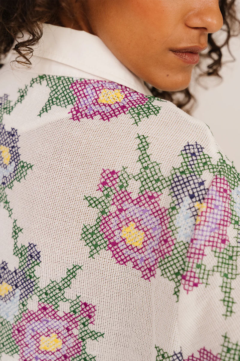 Sacrecoeur Thais Multicoloured Embroidered Polo - The Mercantile London