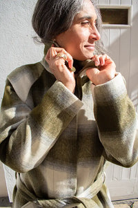 Thinking Mu Green Checks Lise Jacket