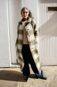 Thinking Mu Green Checks Lise Jacket