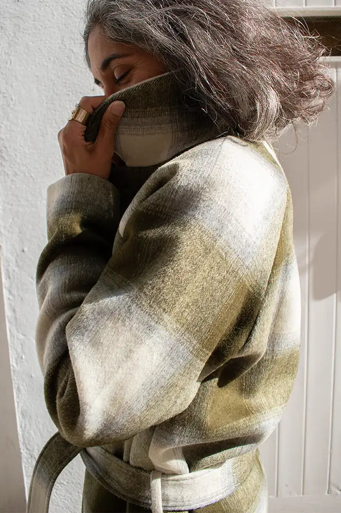 Thinking Mu Green Checks Lise Jacket