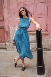 Thinking Mu Kin Windsor Stripes Dress - The Mercantile London