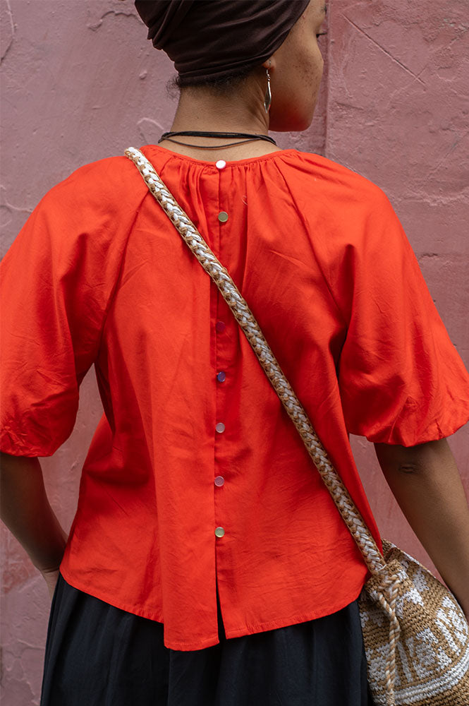 Numph Trine Cherry Tomato Blouse - The Mercantile London