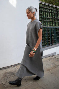 Object Tone Medium Grey Knitted Skirt
