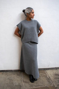 Object Tone Medium Grey Knitted Top