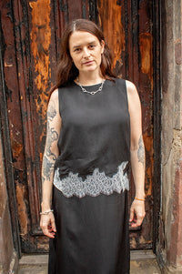 Object Dalme Black and White Lace Top - The Mercantile London