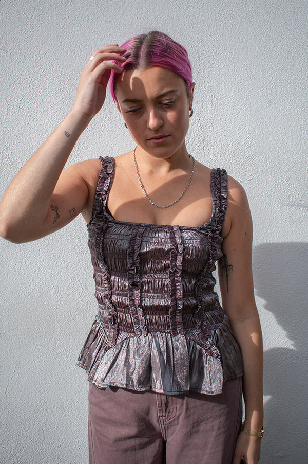 Damson Madder Raphi Glass Satin Cami - The Mercantile London