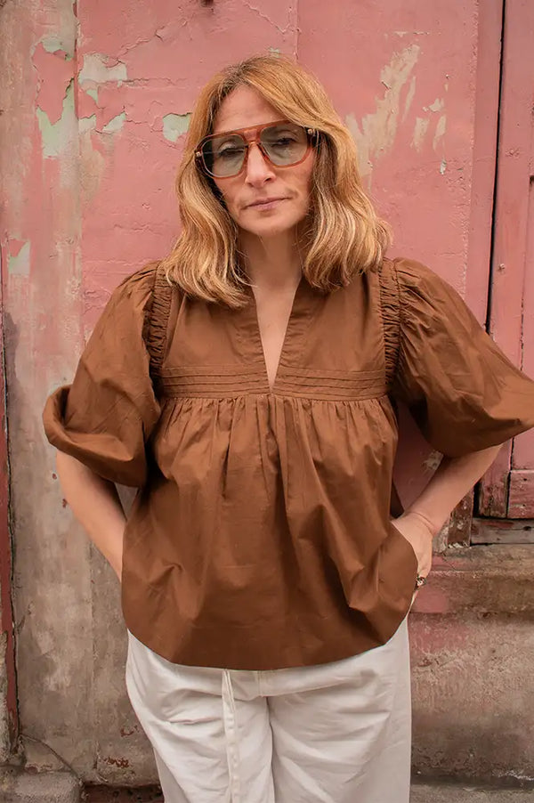 Stella Forest Octavie Brown Blouse - The Mercantile London