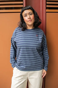 Lolly's Laundry Demi Dark Blue Striped Sweatshirt