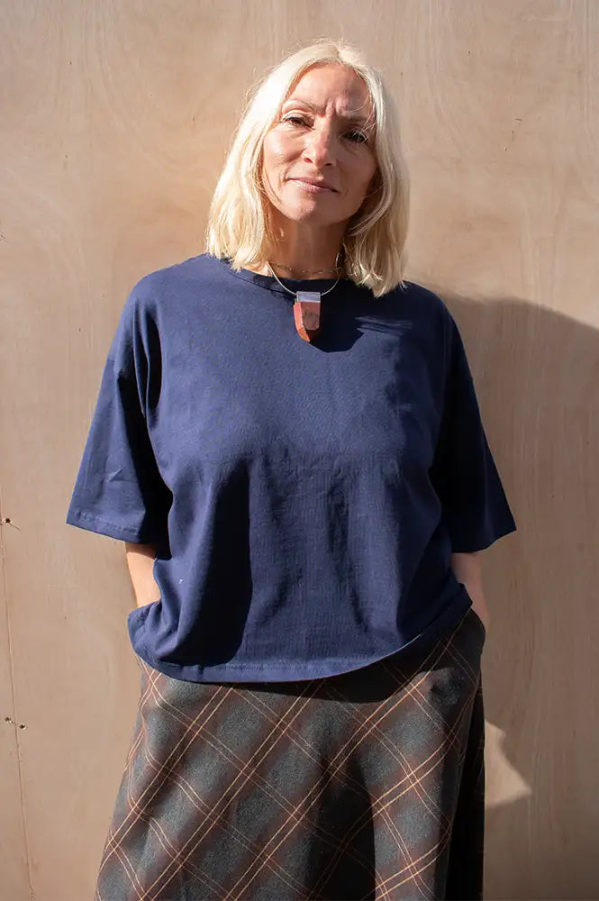 ICHI Palmer Maritime Blue Top