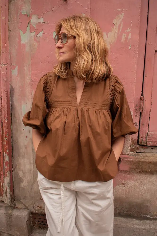 Stella Forest Octavie Brown Blouse - The Mercantile London