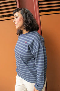Lolly's Laundry Demi Dark Blue Striped Sweatshirt