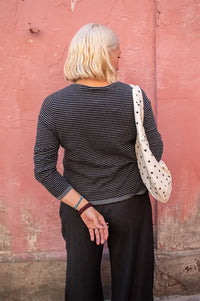 Yerse Grey Striped Knitted Jumper