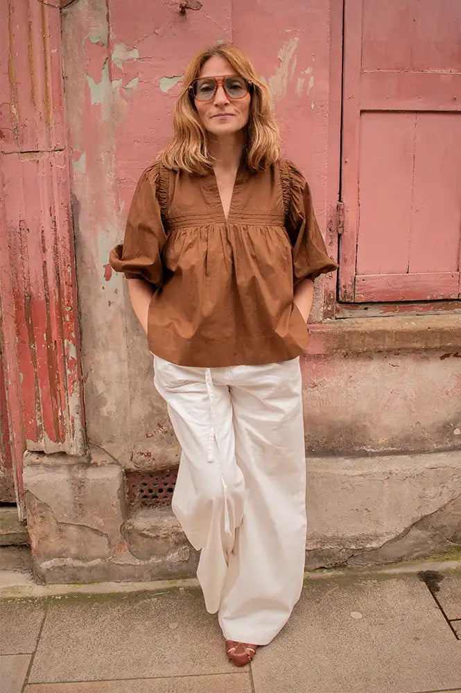 Stella Forest Octavie Brown Blouse - The Mercantile London