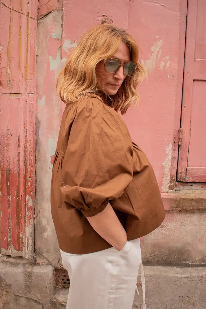 Stella Forest Octavie Brown Blouse - The Mercantile London