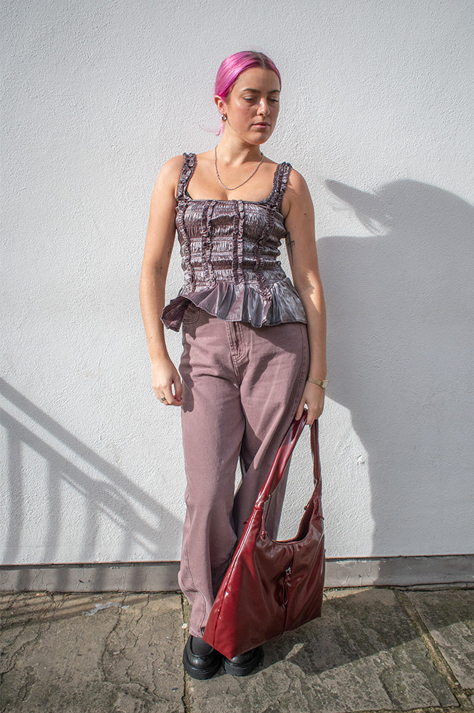 Damson Madder Raphi Glass Satin Cami - The Mercantile London