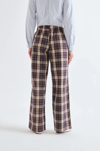 Compania Fantastica Brown Plaid Trousers