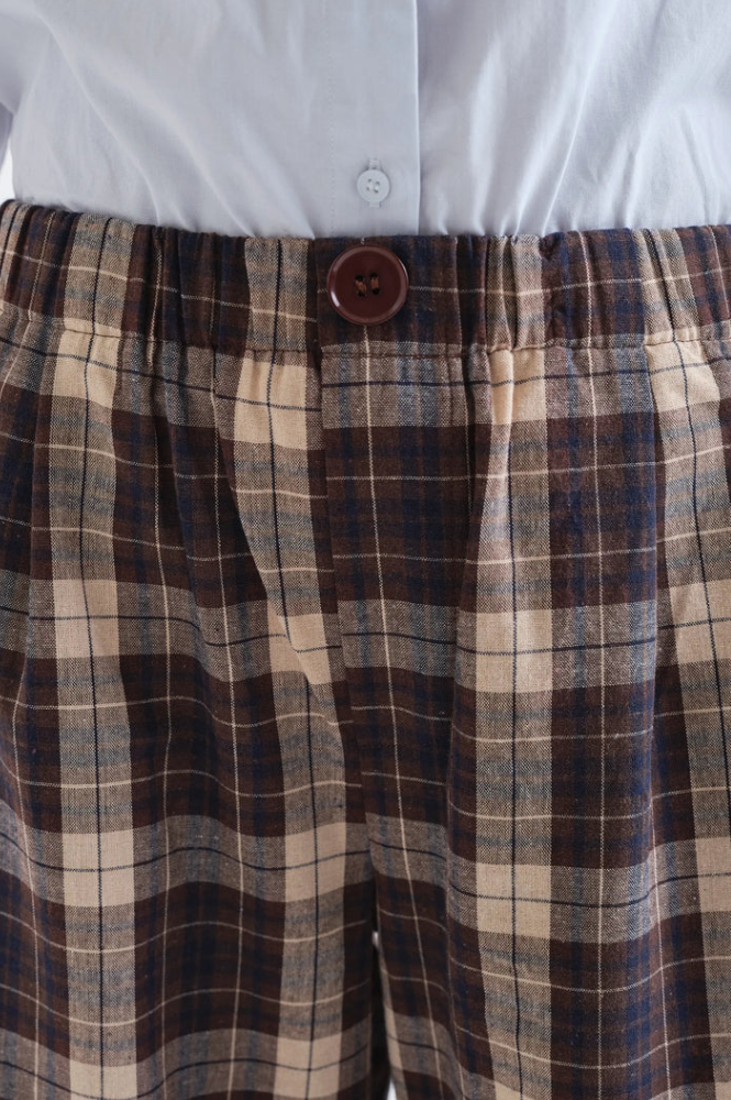 Compania Fantastica Brown Plaid Trousers