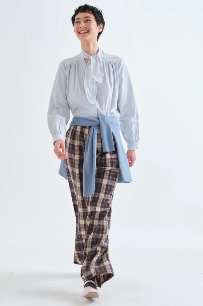 Compania Fantastica Brown Plaid Trousers