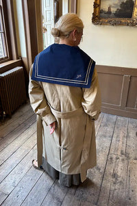 Damson Madder Ella Navy Collar Tan Trench Coat