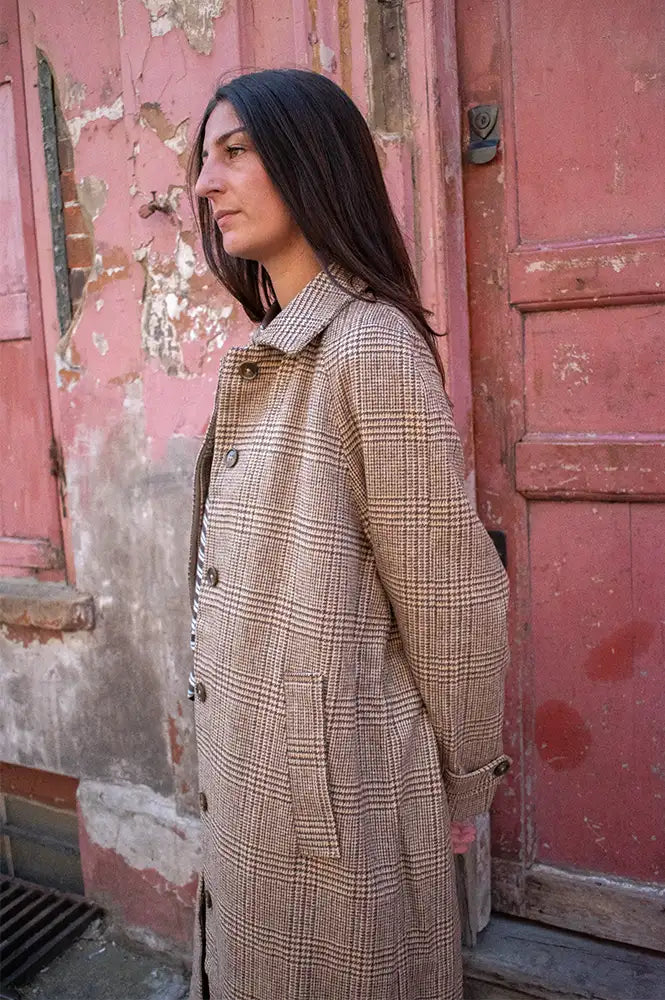 JcSophie Panna Camel Check Trench Coat