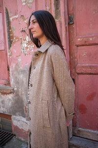 JcSophie Panna Camel Check Trench Coat