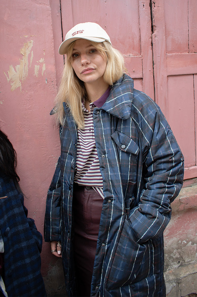 Baum Und Pferdgarten Deana Navy Check Coat – The Mercantile London