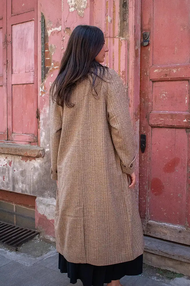 JcSophie Panna Camel Check Trench Coat
