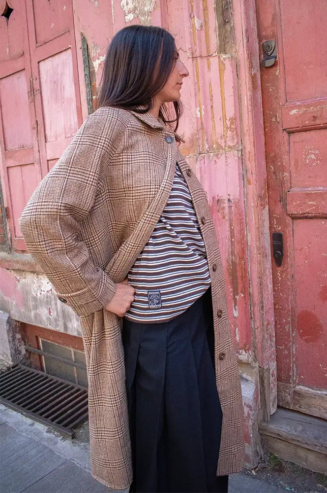 JcSophie Panna Camel Check Trench Coat