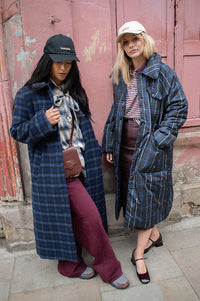 Baum Und Pferdgarten Deana Navy Check Coat - The Mercantile London