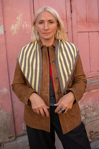 Jumper 1234 Kilda Lime Striped Cashmere Bandana