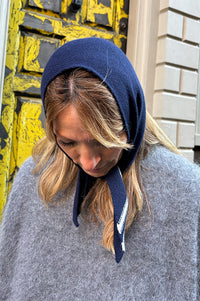 Somerville Navy Cashmere Neckerchief Scarf
